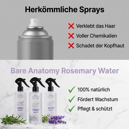 Bare Anatomy Haarspray mit Rosmarin & Reiswasser-Formel, 200 ml