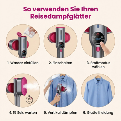 Kompakter Reisedampfglätter
