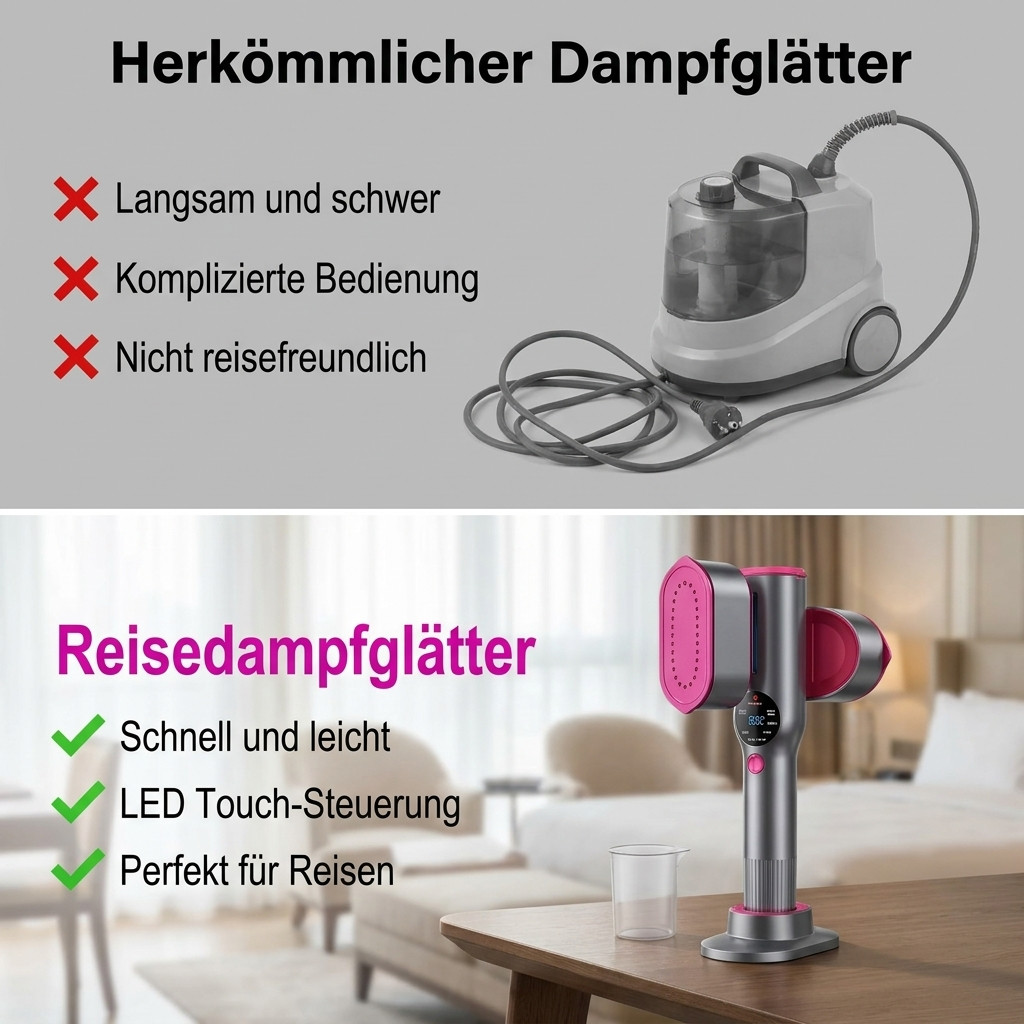 Kompakter Reisedampfglätter